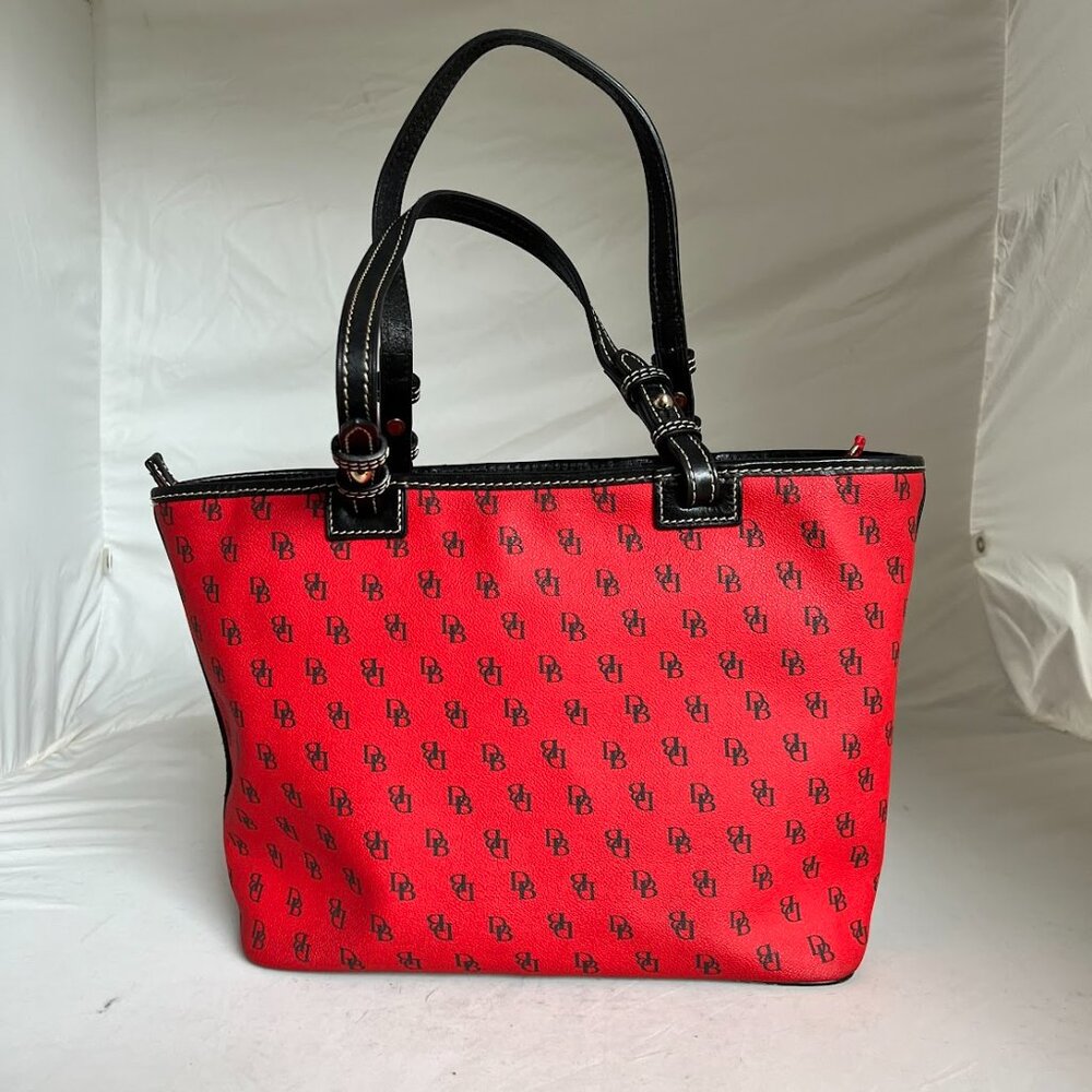 Dooney & Bourke Gretta Red Black Small Leisure Shopper Tote - Picture 2 of 15